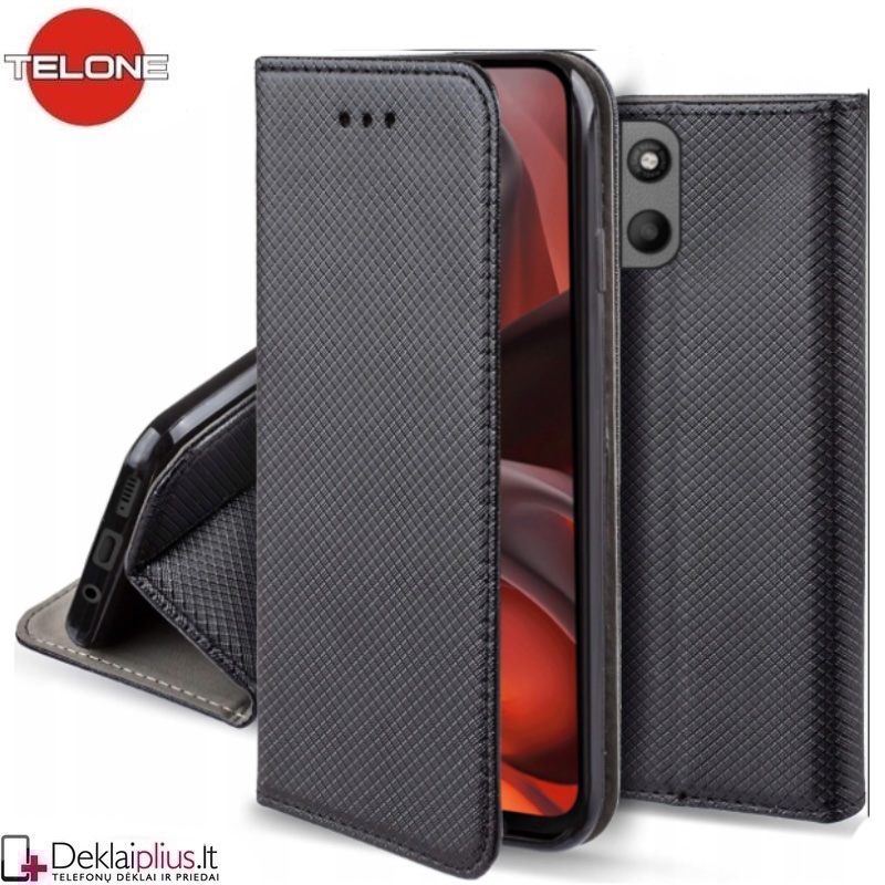 Telone atverčiamas dėklas - juodas (Motorola Moto G15 Power/G15/G17 Power/G17) Telone atverčiamas dėklas - juodas (Motorola Moto G15 Power/G15/G17 Power/G17)